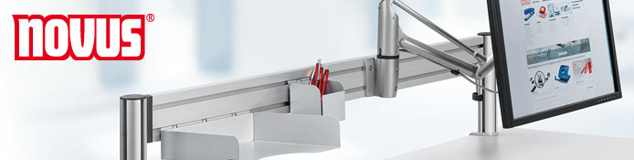 Novus vorkonfigurierte beliebte Mehrplatz-Sets - Monitor Halter, Ablagen