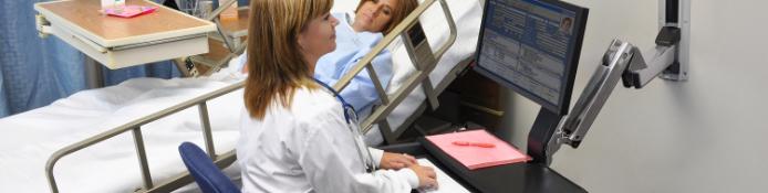 Wand Arbeitsplatz / Arbeitsstation höhenverstellbar mit Schwenkarmen