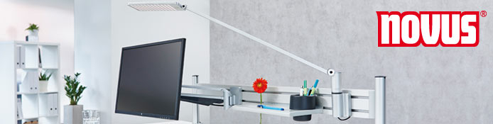 Novus Monitorhalter für Slatwall - Schwenkbare, neigbare Halter mit VESA