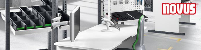 Novus Halter für Monitor, Tastatur & Notebook für Alu Profile, z.B. item, Bosch