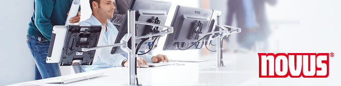 Elegant: NOVUS MY / schlanke und funktionale Monitorhalter finden