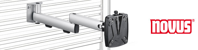 Novus Monitortragarme für Aluprofile, Slatwalls, MY base und TSS-Säulen
