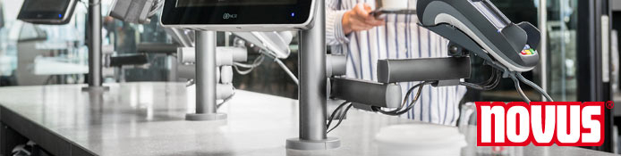 NOVUS Säulen & Ständer für Retailsysteme im Kassenbereich / am POS
