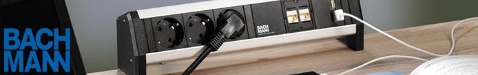 Bachmann DESK 1 Tischanschlussfeld Steckdosenleiste auf dem Tisch