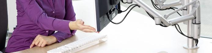 Schreibtisch Monitorhalterung mit Durchschraubbefestigung