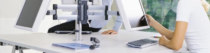 2-fach Schreibtisch Monitor Halterung mit Durchschraubbefestigung