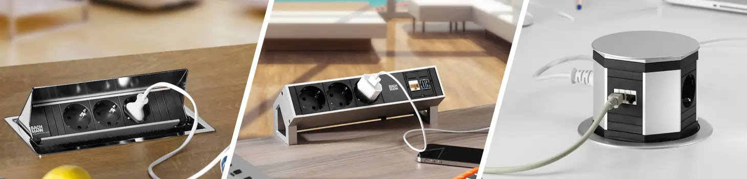 Bachmann Steckdosenleiste / versenkbares Anschlussfeld Tisch