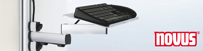 Schwenkbare Tastaturhalter von Novus für Ergonomie am Arbeitsplatz